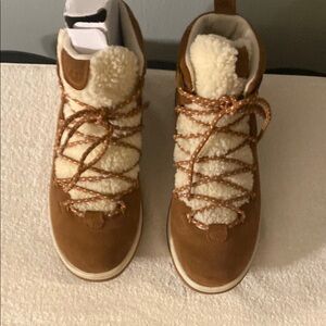 Women's Brown and Cream Boots